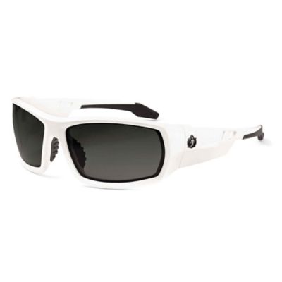 Ergodyne Skullerz Odin Safety Glasses/Sunglasses, White Frame, Polarized Smoke Lenses