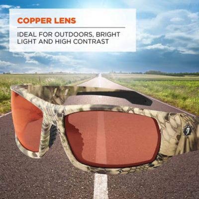Image showing  Odin Safety Glasses/Sunglasses, Kryptek Highlander Frame, Copper Lens
