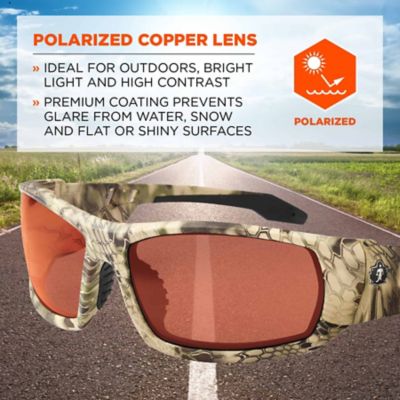 Image showing  Odin Safety Glasses/Sunglasses, Kryptek Highlander Frame, Polarized Copper Lens