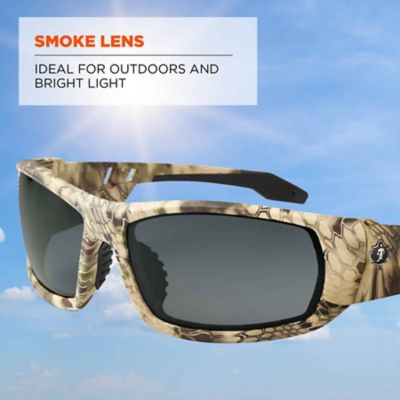 Image showing  Skullerz Odin Safety Glasses/Sunglasses, Kryptek Highlander Frame, Smoke Lens