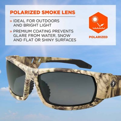 Image showing  Skullerz Odin Safety Glasses/Sunglasses, Kryptek Highlander Frame, Polarized Smoke Lens
