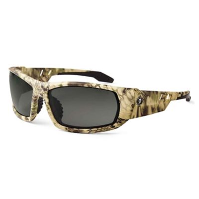 Ergodyne Skullerz Odin Safety Glasses/Sunglasses, Kryptek Highlander Frame, Anti-Fog Smoke Lens