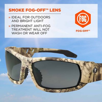 Image showing  Skullerz Odin Safety Glasses/Sunglasses, Kryptek Highlander Frame, Anti-Fog Smoke Lens