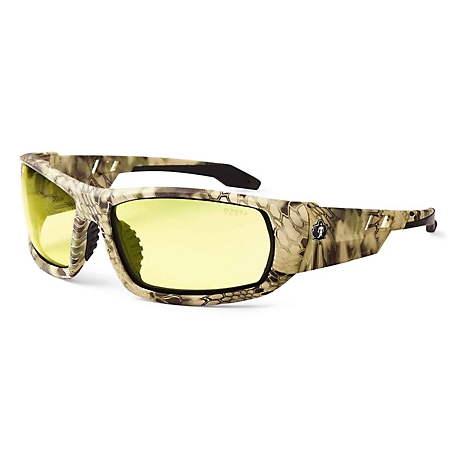 Ergodyne Skullerz Odin Safety Glasses/Sunglasses, Kryptek Highlander Frame, Yellow Lenses