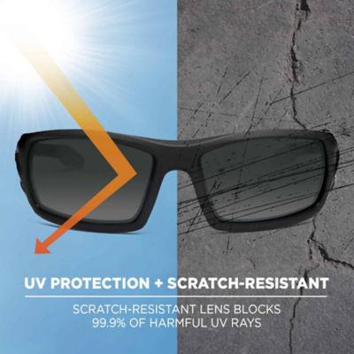 Image showing  Skullerz Odin Safety Glasses/Sunglasses, Matte Black Frame, Anti-Fog Smoke Lens