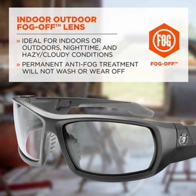 Image showing  Skullerz Odin Safety Glasses/Sunglasses, Matte Black Frame, Anti-Fog Indoor/Outdoor Lens