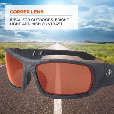 Image showing  Skullerz Odin Safety Glasses/Sunglasses, Kryptek Typhon Frame, Copper Lens