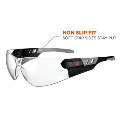 Image showing  Saga Frameless Safety Glasses/Sunglasses, Matte Black, Anti-Fog Clear Lens
