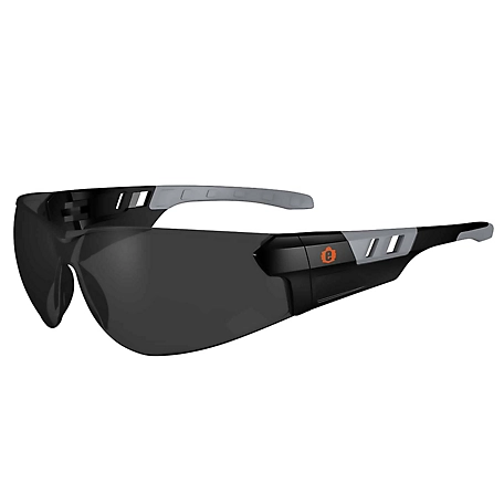 Skullerz Saga Frameless Safety Glasses/Sunglasses, Matte Black, Smoke Lens