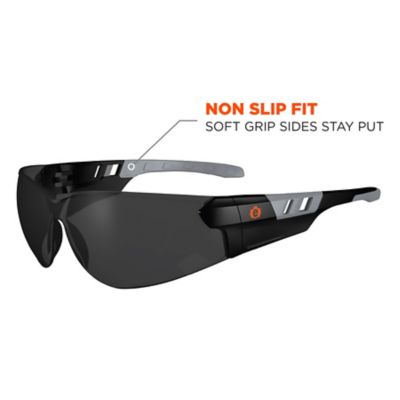 Image showing  Saga Frameless Safety Glasses/Sunglasses, Matte Black Frame, Smoke Lens