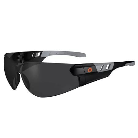 Skullerz Saga Frameless Safety Glasses/Sunglasses Matte Black Anti-Fog Smoke Lens Safety Glasses