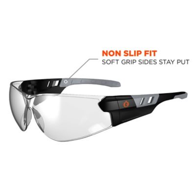 Image showing  Saga Frameless Safety Glasses/Sunglasses, Matte Black Frame, Indoor/Outdoor Lens