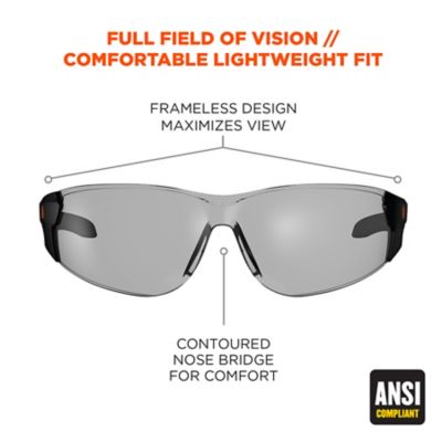 Image showing  Saga Frameless Safety Glasses/Sunglasses, Matte Black, Anti-Fog Indoor/Outdoor Lens