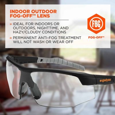 Image showing  Skoll Safety Glasses/Sunglasses, Matte Black Frame, Anti-Fog Indoor/Outdoor Lens