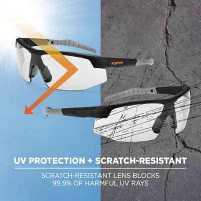 Image showing  Skoll Safety Glasses/Sunglasses, Matte Black Frame, Anti-Fog Indoor/Outdoor Lens