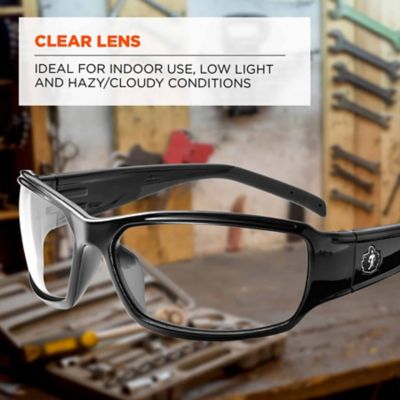 Image showing  Thor Safety Glasses/Sunglasses, Black Frame, Clear Lens