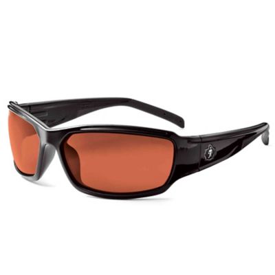 Skullerz Thor Safety Glasses/Sunglasses, Black, Polarized Copper Lens