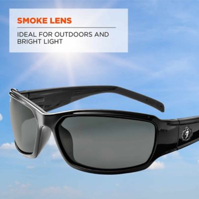 Image showing  Thor Safety Glasses/Sunglasses, Black Frame, Smoke Lens