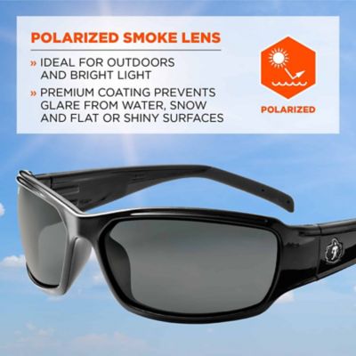Image showing  Thor Safety Glasses/Sunglasses, Black Frame, Polarized Smoke Lens
