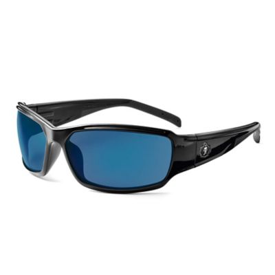 Skullerz Thor Safety Glasses/Sunglasses, Black, Blue Mirror Lens