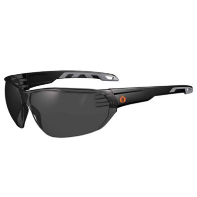 Skullerz Vali Frameless Safety Glasses/Sunglasses, Matte Black, Anti-Fog Smoke Lens
