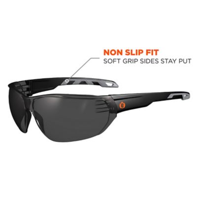 Image showing  Vali Frameless Safety Glasses/Sunglasses, Matte Black Frame, Anti-Fog Smoke Lens