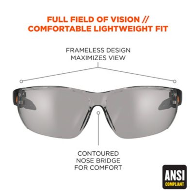 Image showing  Vali Frameless Safety Glasses/Sunglasses, Matte Black Frame, Anti-Fog Indoor/Outdoor Lens