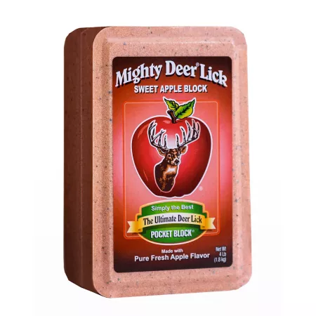 Mighty Deer Lick Sweet Apple Pocket Deer Attractant 4 lb Block Game Attractants