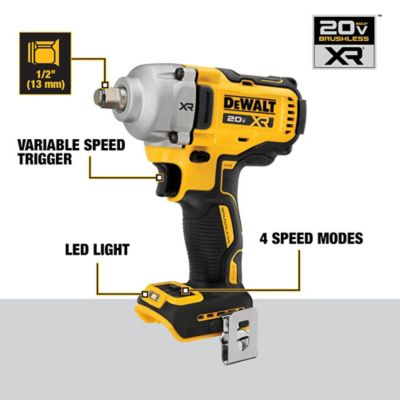 Image showing  1/2 in. Drive 600 ft.-lb. 20V Mid-Range Brushless Impact Wrench Kit, DCF891Q1