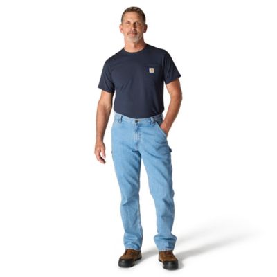 Image showing 8 th Carhartt Men's Loose Straight Denim Dungaree