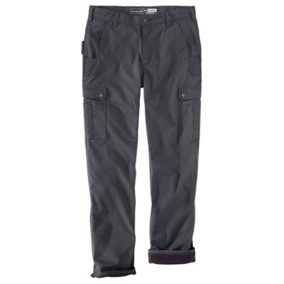 Carhartt Men's Relaxed Fit Mid-Rise Ripstop Cargo Fleece-Lined Work Pants Work pants with many pockets for storage