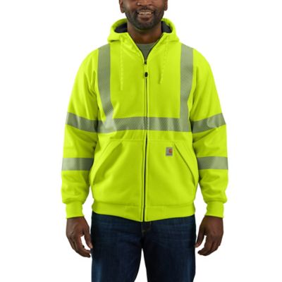 Carhartt Men's Rain Defender High-Visibility Loose Fit Midweight Thermal-Lined Full-Zip Class 3 Sweatshirt