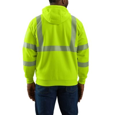 Image showing 1 th Carhartt Men's Rain Defender High-Visibility Loose Fit Midweight Thermal-Lined Full-Zip Class 3 Sweatshirt