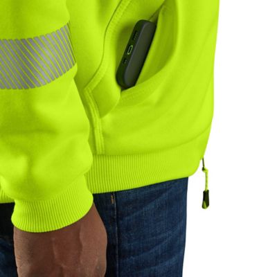 Image showing 3 th Carhartt Men's Rain Defender High-Visibility Loose Fit Midweight Thermal-Lined Full-Zip Class 3 Sweatshirt