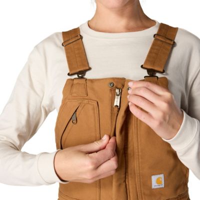 Image showing  Women's Loose Fit Washed Duck Insulated Biberalls
