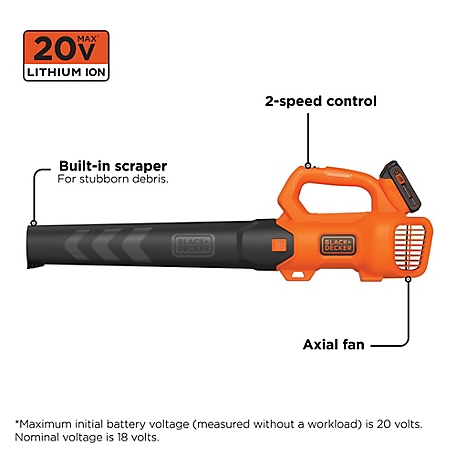 Black & Decker 8 pc. 20V MAX Axial Leaf Blower and String Trimmer