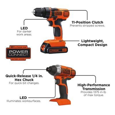 Image showing  Cordless 20V Drill/Driver Impact Tool Combo Kit, 2 pc.