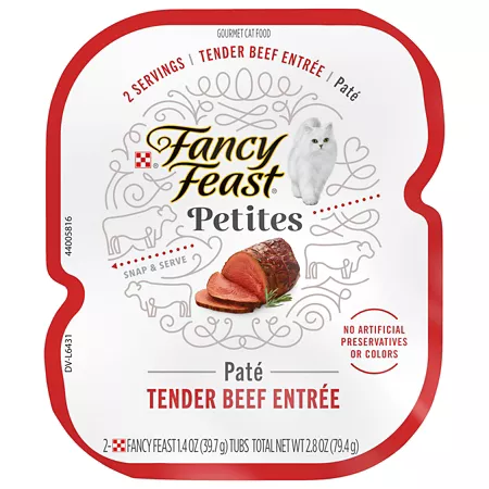 Fancy Feast Petites All Life Stages Beef Pâté Wet Cat Food 2.8 oz. Wet Cat Food