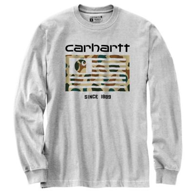 Carhartt Men's Relaxed Fit Midweight Camo Flag Long-Sleeve T-Shirt