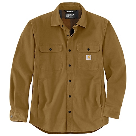 Carhartt Men's Rugged Flex Canvas Fleece-Lined Shirt Jacket