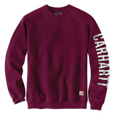 Carhartt Men's Loose Fit Crew Neck Logo Sleeve Graphic Sweatshirt