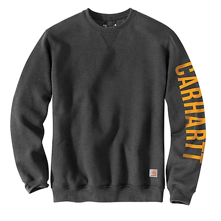 Carhartt Men's Loose Fit Crew Neck Logo Sleeve Graphic Sweatshirt at ...