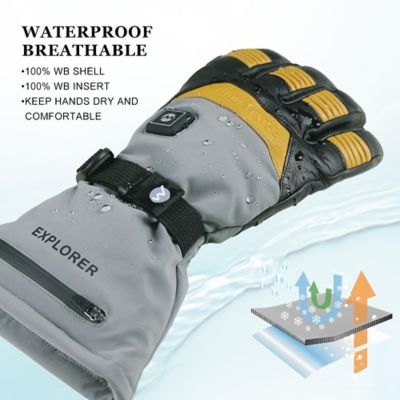 Image showing  Unisex Adult Leather Explorer 5 Performance Heated Winter Gloves, 1-Pair
