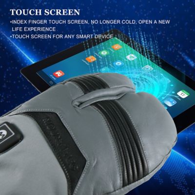 Image showing  Unisex Adult Leather Explorer 5 Performance Heated 3-Finger Winter Gloves, 1-Pair