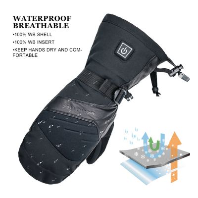 Image showing  Unisex Adult Leather Explorer 3 Performance Heated Mittens, 1-Pair