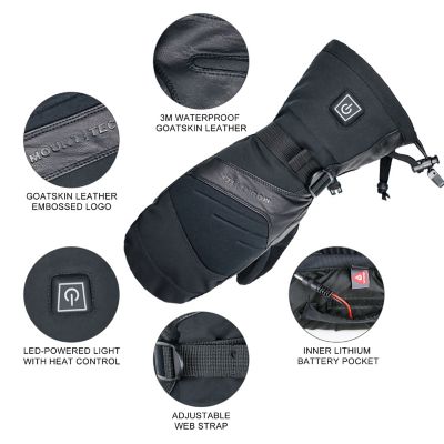 Image showing  Unisex Adult Leather Explorer 3 Performance Heated Mittens, 1-Pair