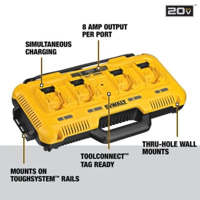 Image showing  12V/20V/60V 4-Port Lithium-Ion Fast Charger, Black/Yellow