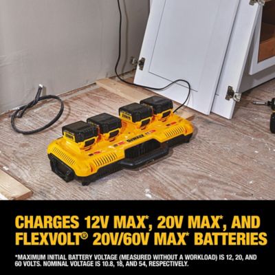 Image showing  12V/20V/60V 4-Port Lithium-Ion Fast Charger, Black/Yellow
