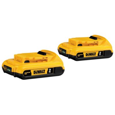 DEWALT 20V Max 2.0 Ah Lithium-Ion Batteries, 2-Pack