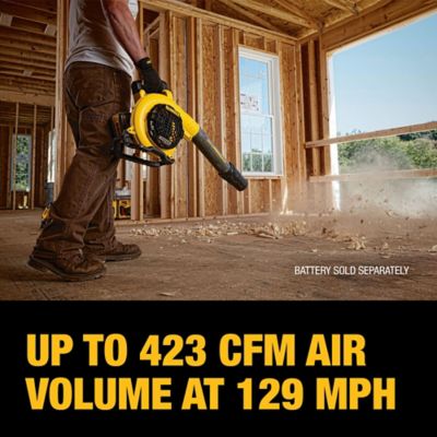 Image showing  129 MPH/423 CFM 60V MAX Cordless Handheld Jobsite Leaf Blower, Battery and Charger Not Included